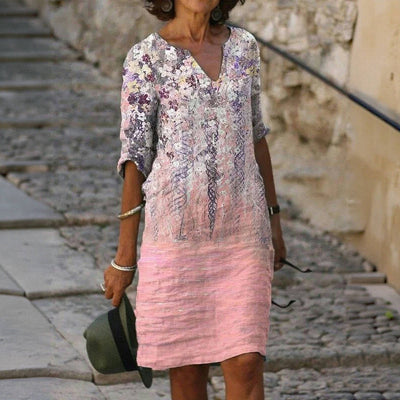 Robe À Imprimé Floral Vintage