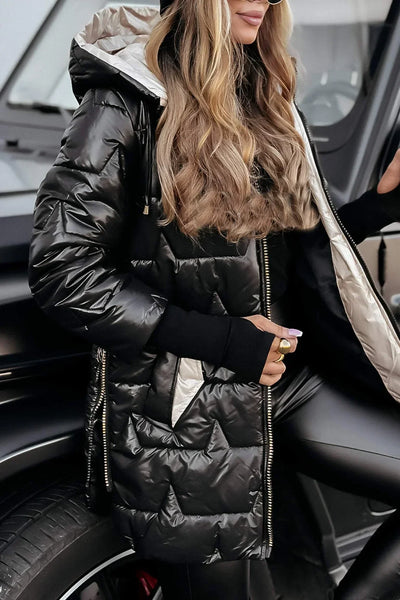Nora – Manteau d’hiver élégant avec capuche et matelassage